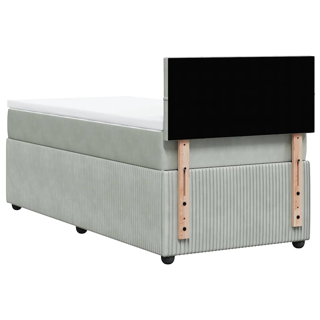 Boxspring met matras fluweel lichtgrijs 80x200 cm