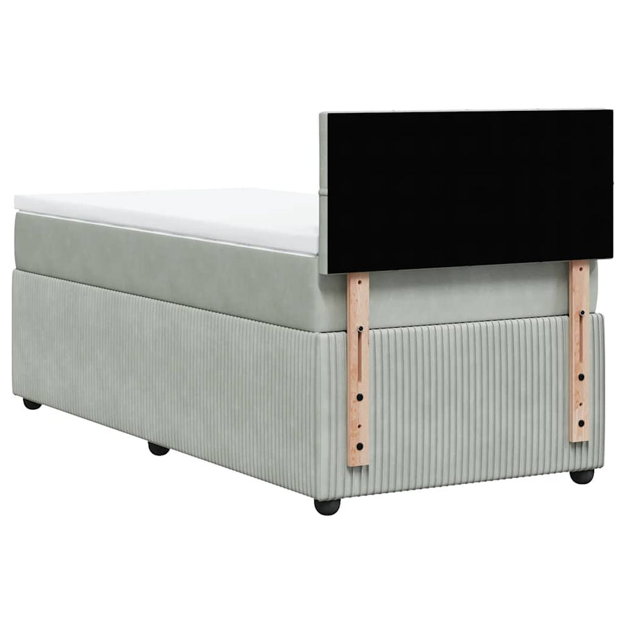Boxspring met matras fluweel lichtgrijs 80x200 cm