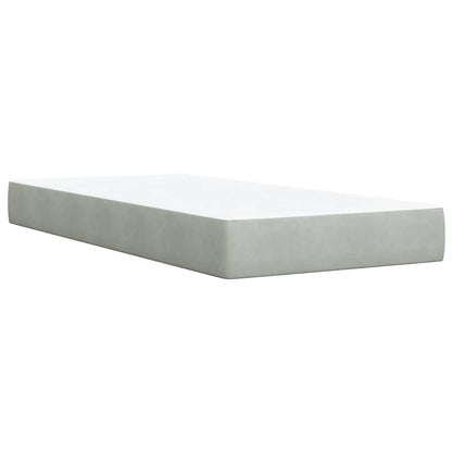 Boxspring met matras fluweel lichtgrijs 80x200 cm