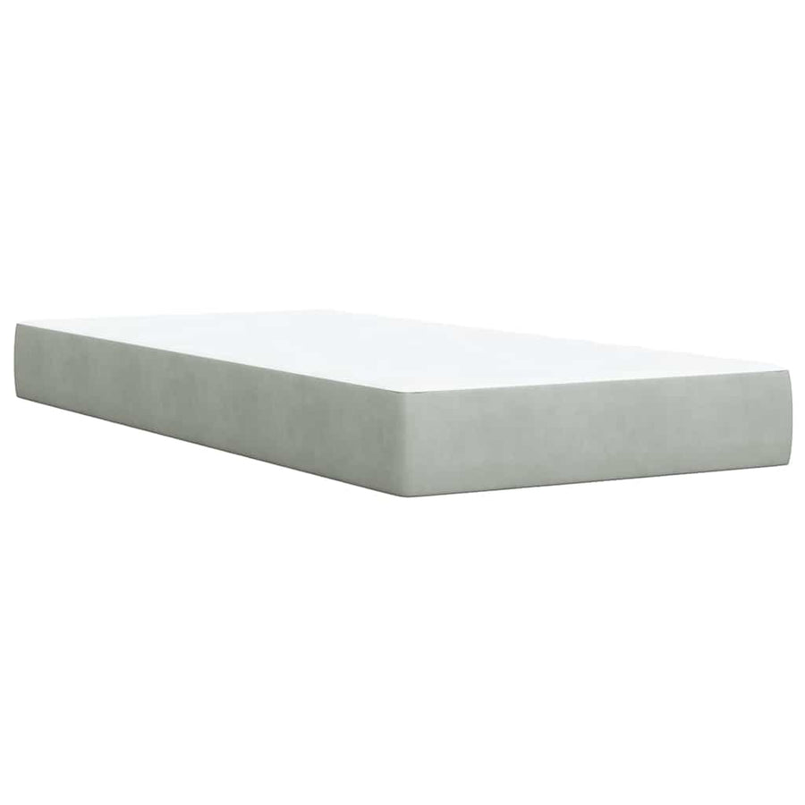 Boxspring met matras fluweel lichtgrijs 80x200 cm