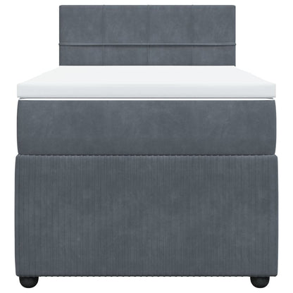 Boxspring met matras fluweel donkergrijs 80x200 cm