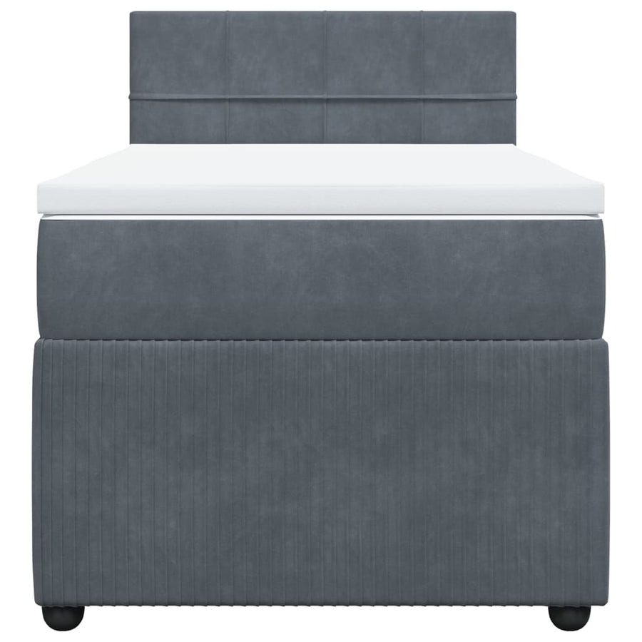 Boxspring met matras fluweel donkergrijs 80x200 cm
