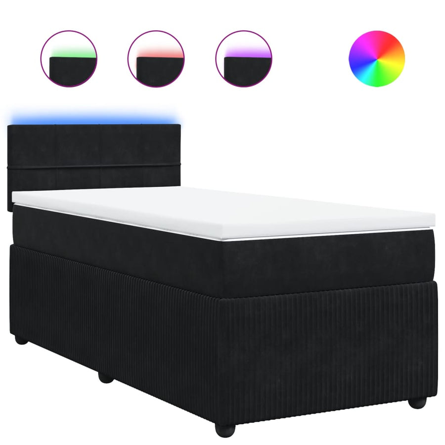 Boxspring met matras fluweel zwart 80x200 cm