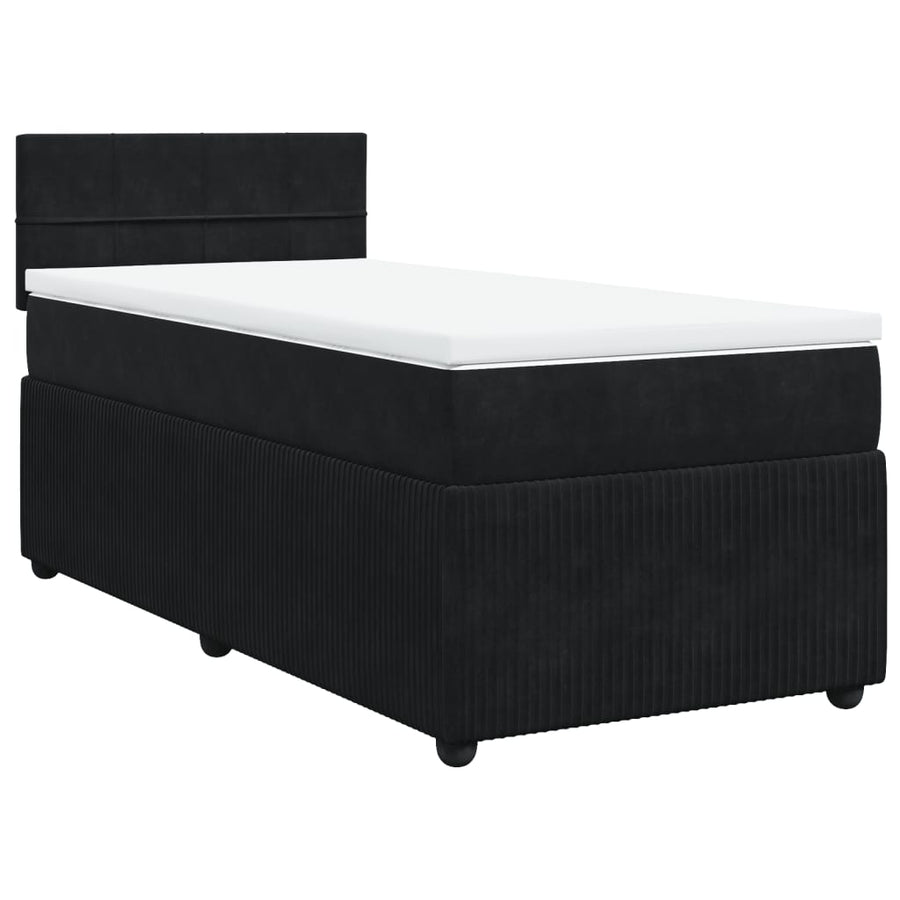 Boxspring met matras fluweel zwart 80x200 cm