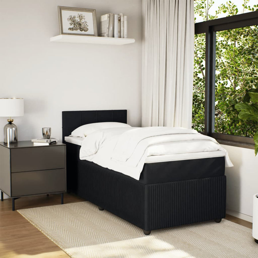Boxspring met matras fluweel zwart 80x200 cm