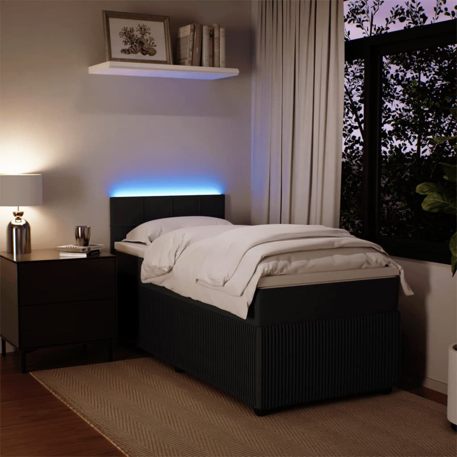 Boxspring met matras fluweel zwart 80x200 cm