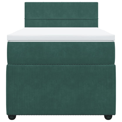 Boxspring met matras fluweel donkergroen 80x200 cm