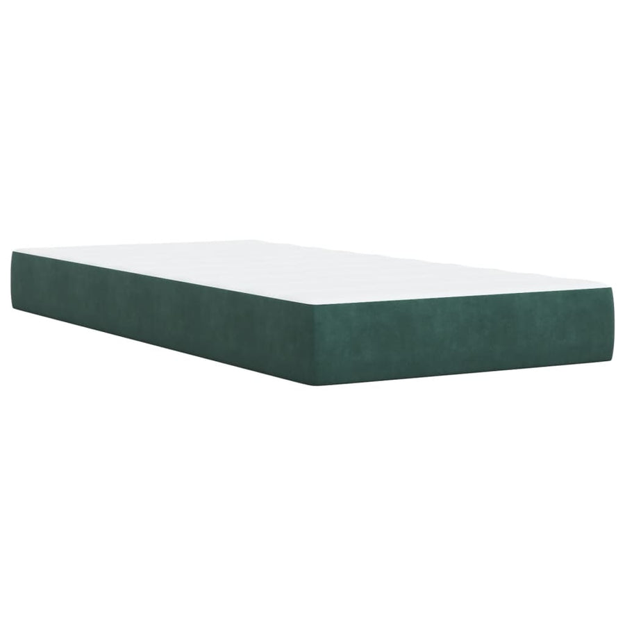 Boxspring met matras fluweel donkergroen 80x200 cm