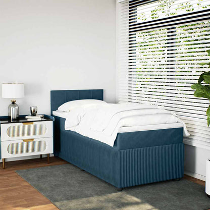 Boxspring met matras fluweel blauw 80x200 cm