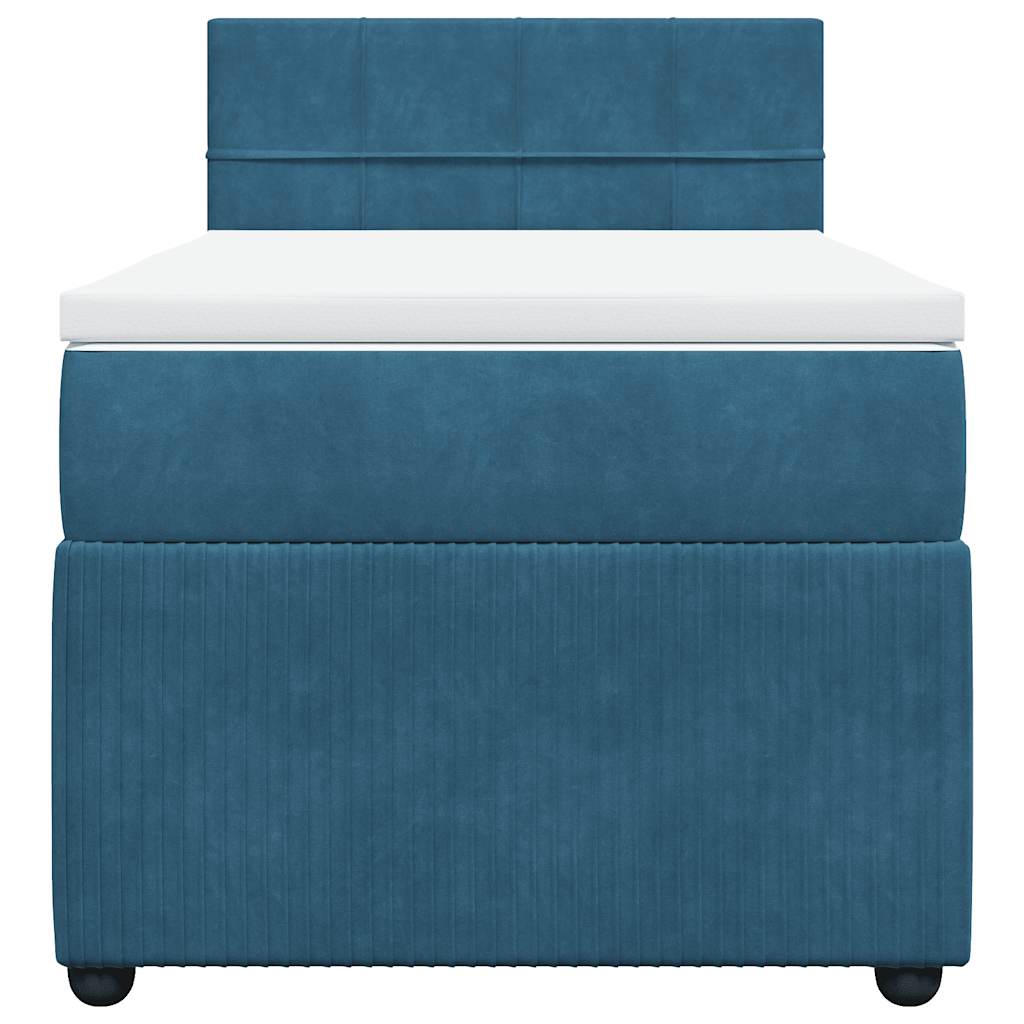 Boxspring met matras fluweel blauw 80x200 cm