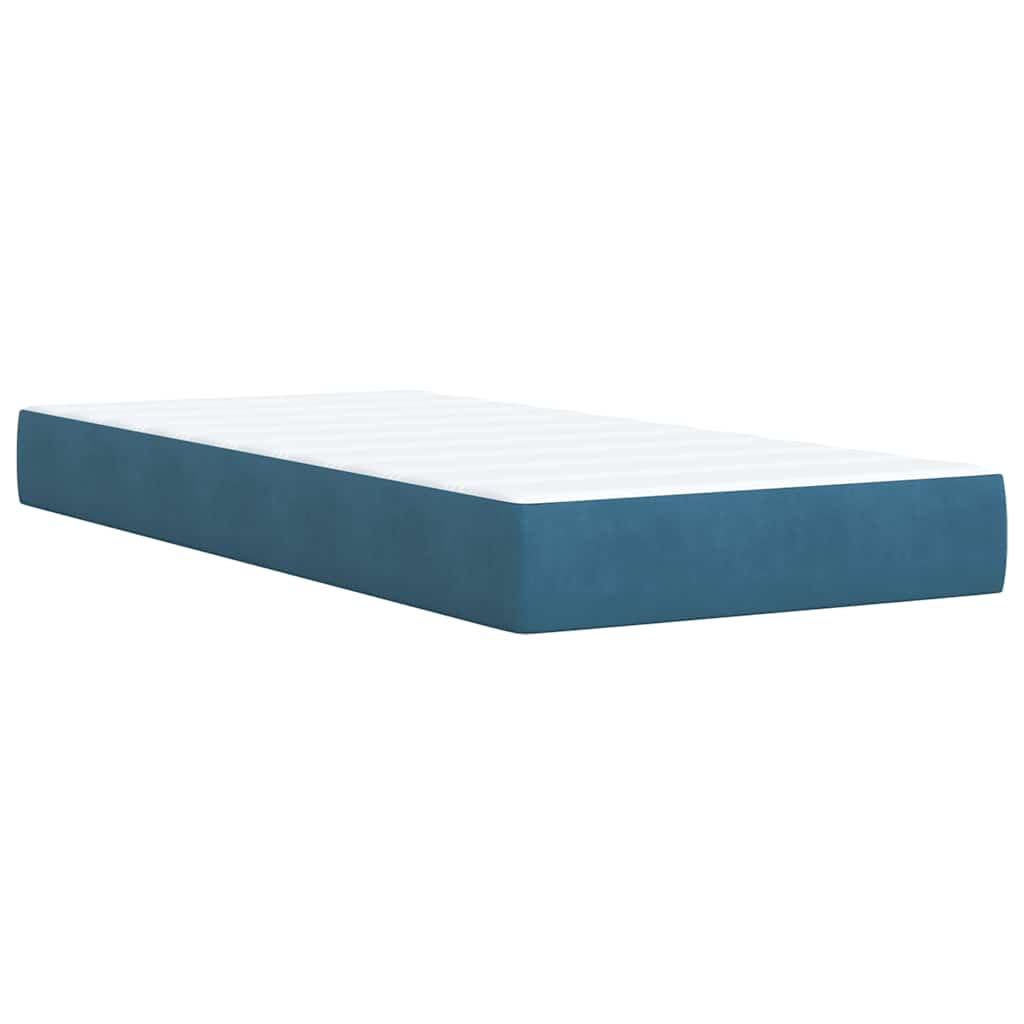 Boxspring met matras fluweel blauw 80x200 cm