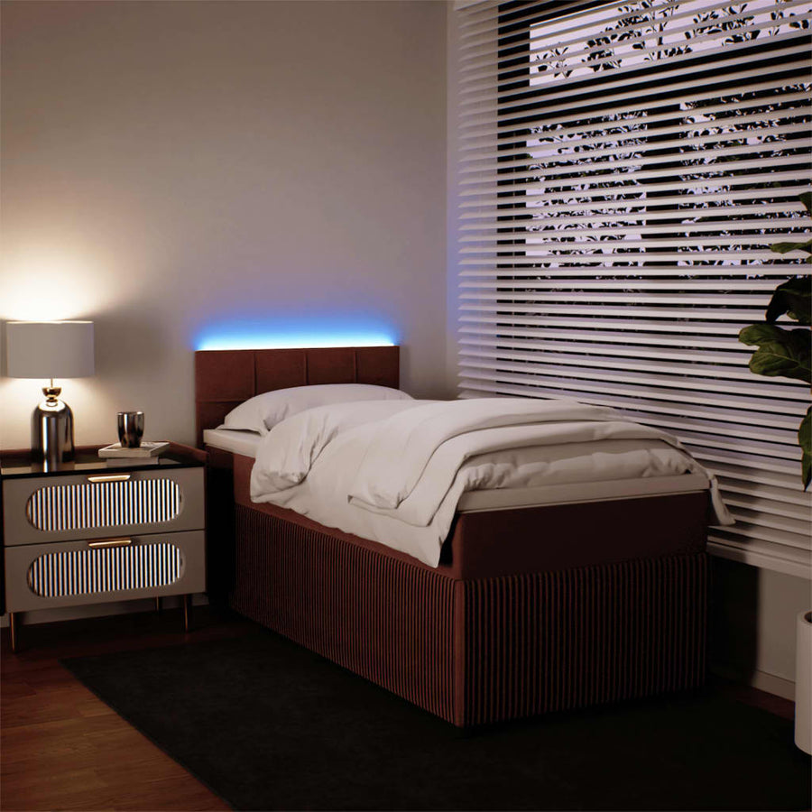 Boxspring met matras fluweel roze 80x200 cm