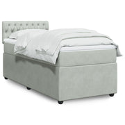 Boxspring 80x200 cm fluweel lichtgrijs met matras
