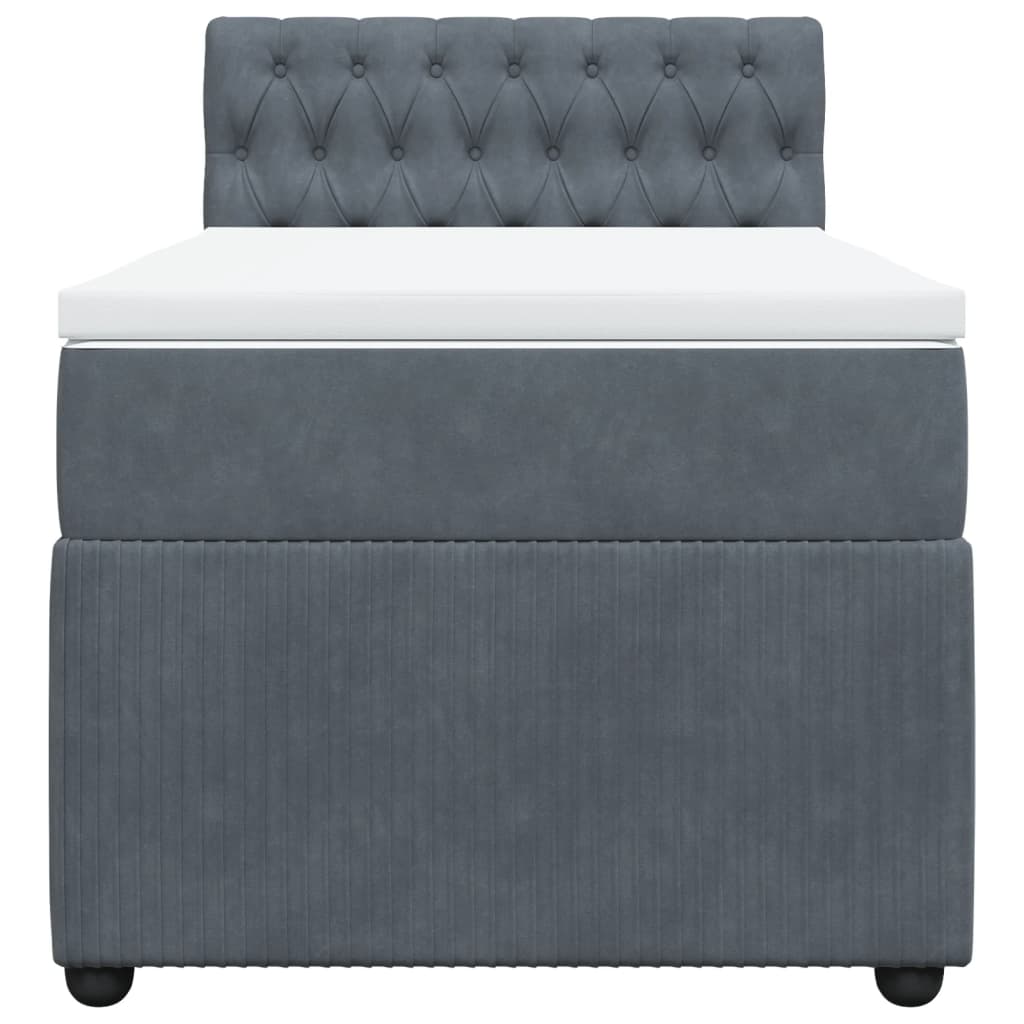 Boxspring met matras fluweel donkergrijs 80x200 cm