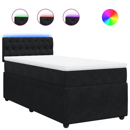 Boxspring met matras fluweel zwart 80x200 cm