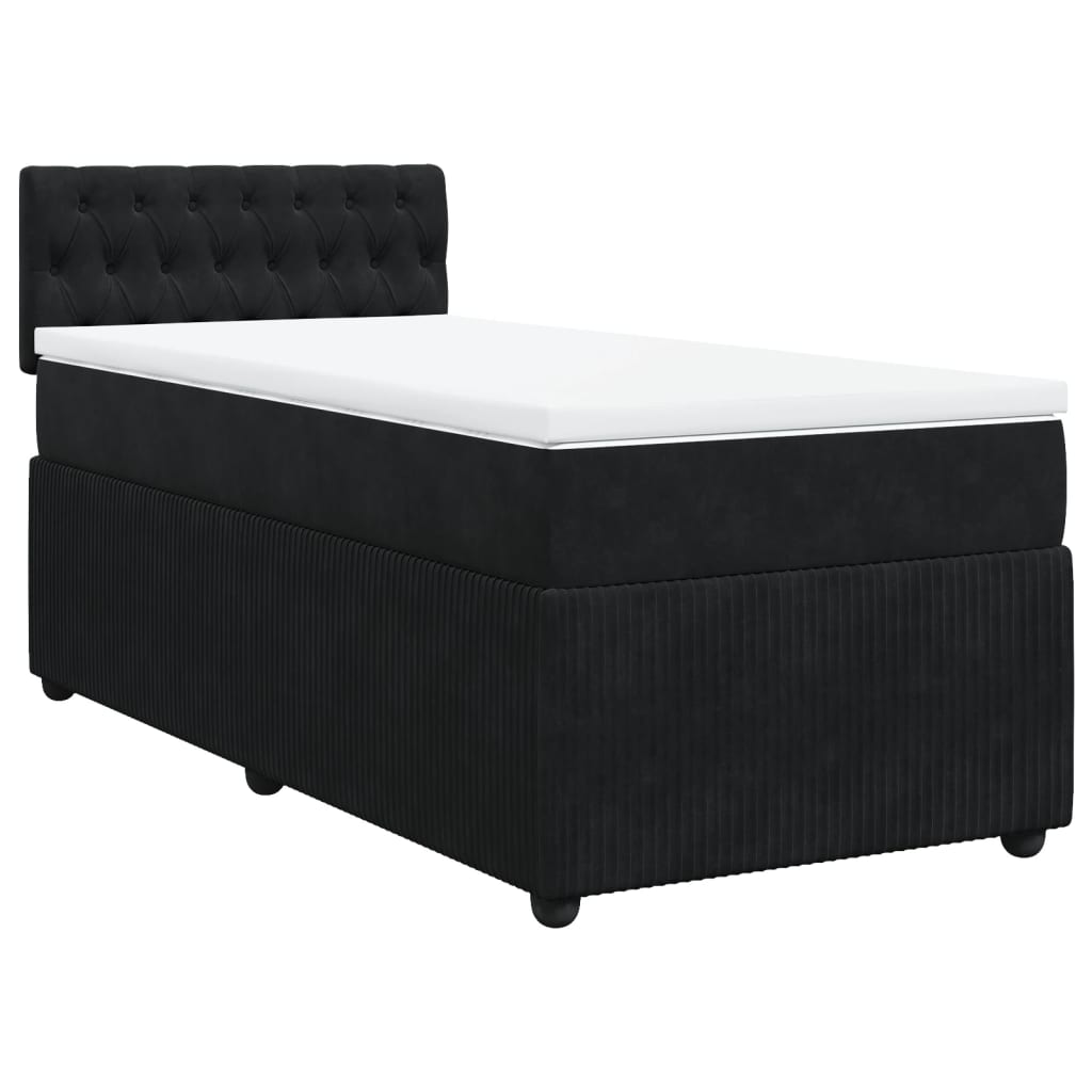Boxspring met matras fluweel zwart 80x200 cm