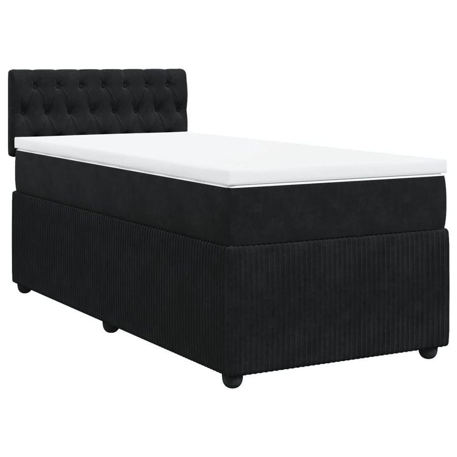 Boxspring met matras fluweel zwart 80x200 cm