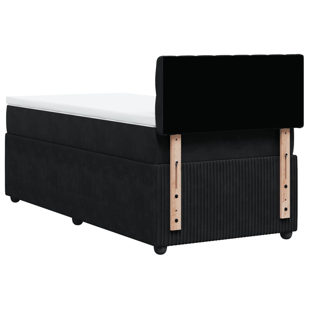 Boxspring met matras fluweel zwart 80x200 cm