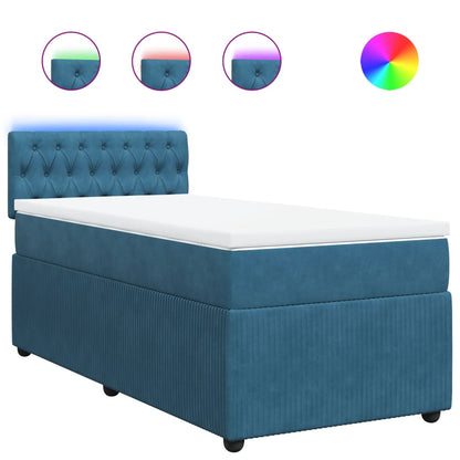 Boxspring met matras fluweel blauw 80x200 cm