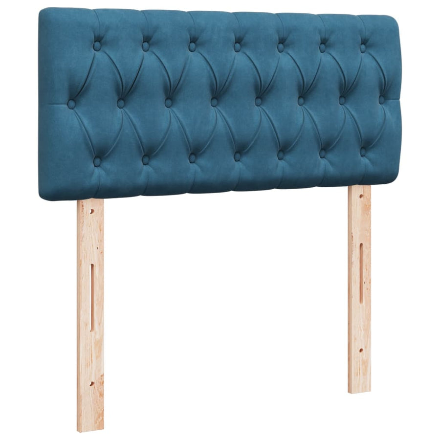 Boxspring met matras fluweel blauw 80x200 cm
