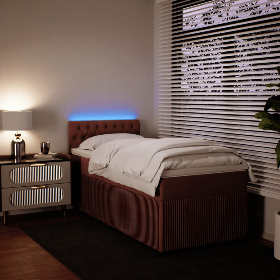 Boxspring met matras fluweel roze 80x200 cm