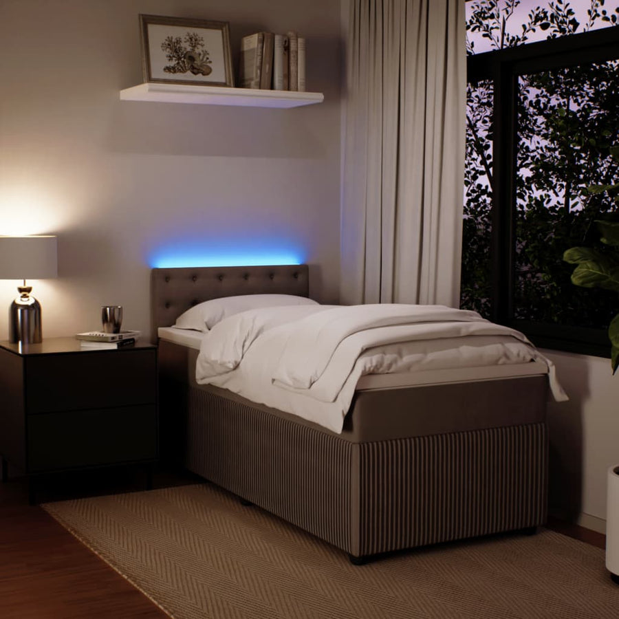 Boxspring met matras fluweel lichtgrijs 80x200 cm