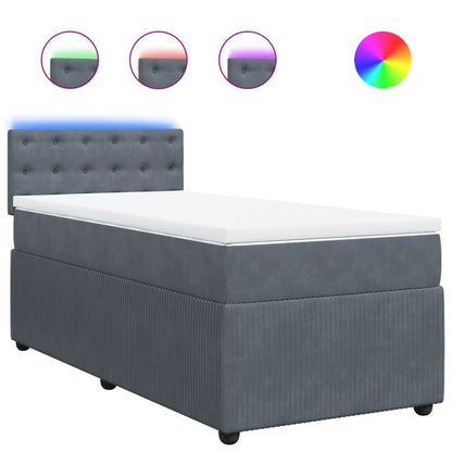 Boxspring met matras fluweel donkergrijs 80x200 cm
