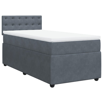 Boxspring met matras fluweel donkergrijs 80x200 cm