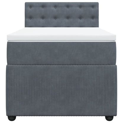Boxspring met matras fluweel donkergrijs 80x200 cm
