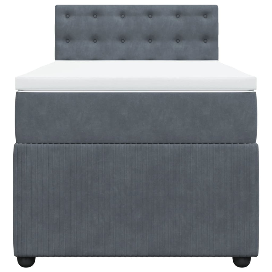 Boxspring met matras fluweel donkergrijs 80x200 cm