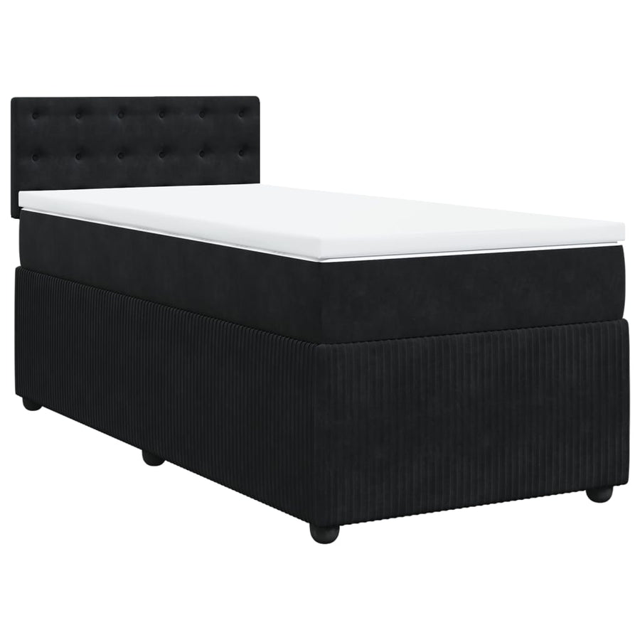Boxspring met matras fluweel zwart 80x200 cm