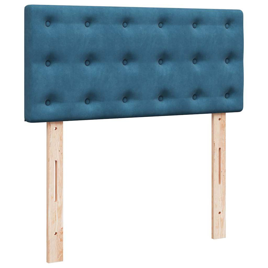 Boxspring met matras fluweel blauw 80x200 cm