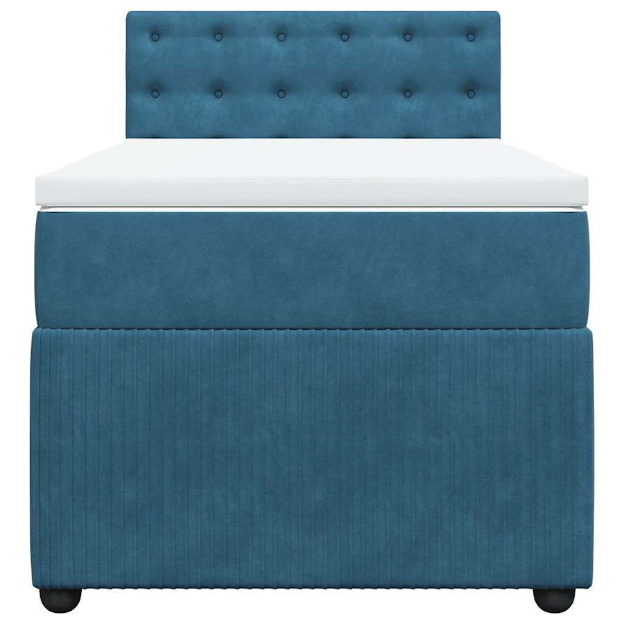 Boxspring met matras fluweel blauw 80x200 cm