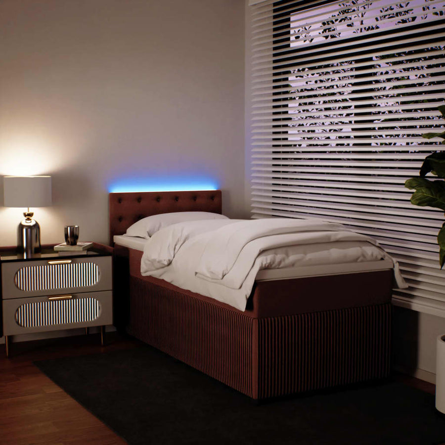 Boxspring met matras fluweel roze 80x200 cm