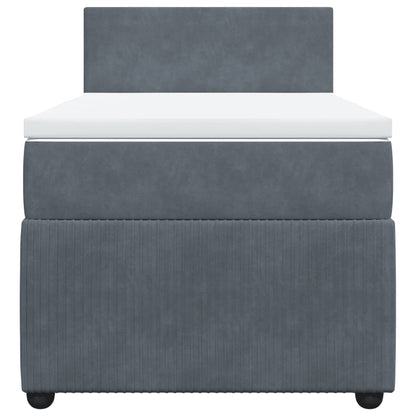 Boxspring met matras fluweel donkergrijs 90x190 cm