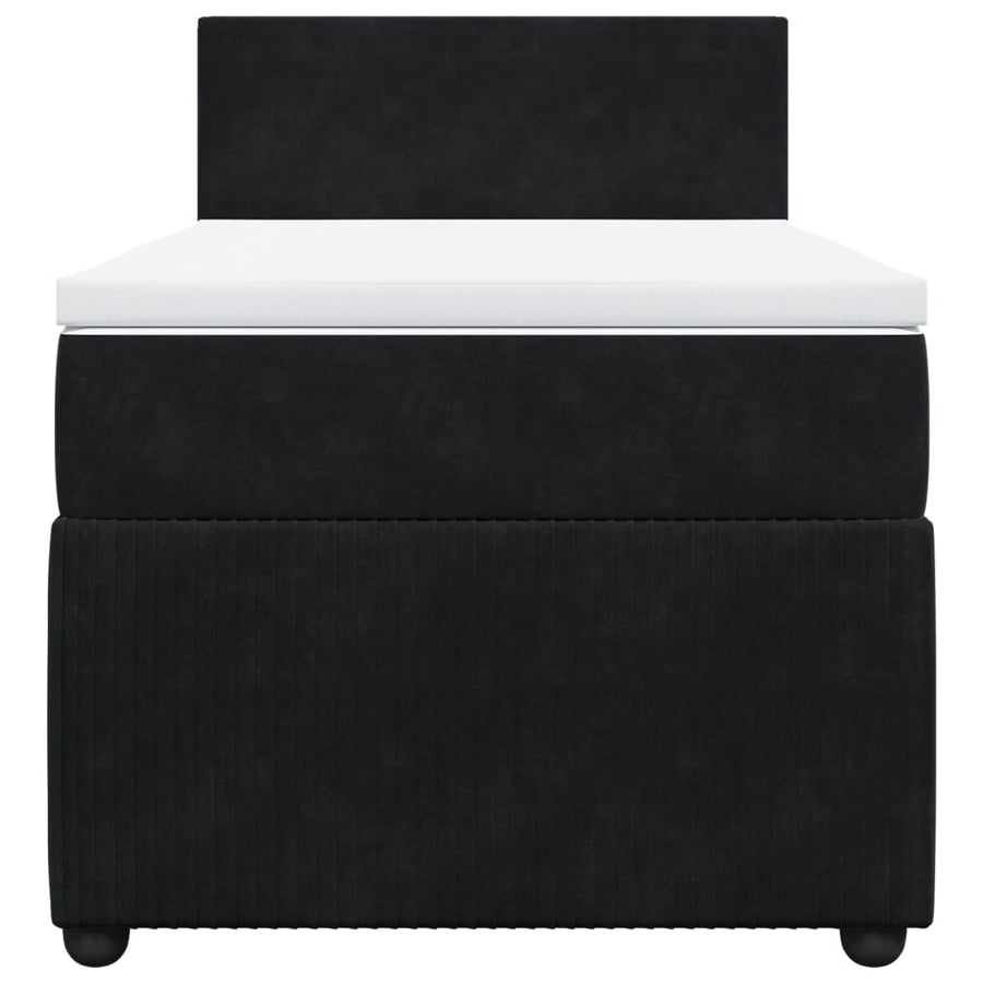Boxspring met matras fluweel zwart 90x190 cm
