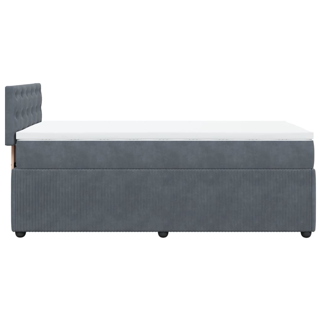 Boxspring met matras fluweel donkergrijs 90x190 cm