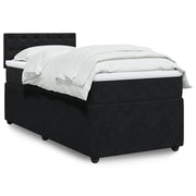 Box spring with velvet black mattress 90x190 cm