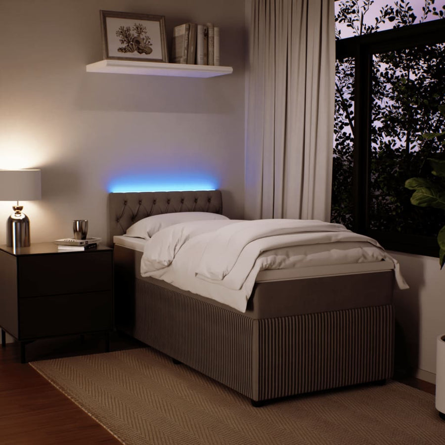 Boxspring met matras fluweel lichtgrijs 90x190 cm
