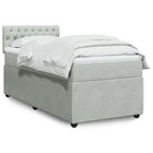 Boxspring 90x190 cm lichtgrijs fluweel