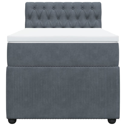Boxspring met matras fluweel donkergrijs 90x190 cm