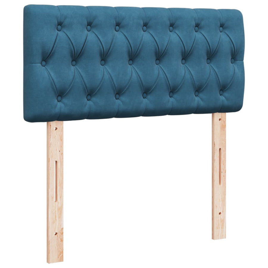 Boxspring met matras fluweel blauw 90x190 cm