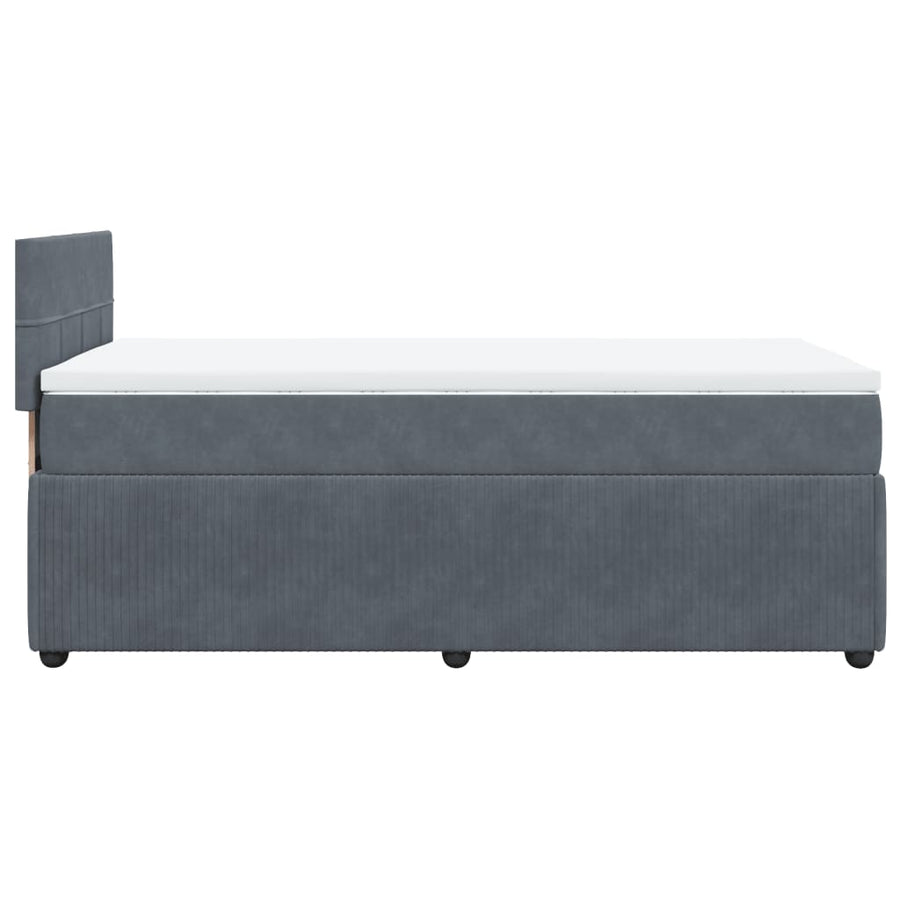 Boxspring met matras fluweel donkergrijs 90x190 cm