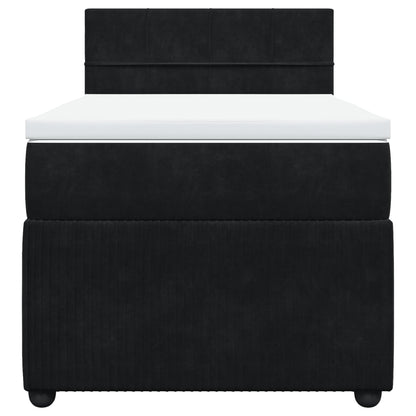Boxspring met matras fluweel zwart 90x190 cm