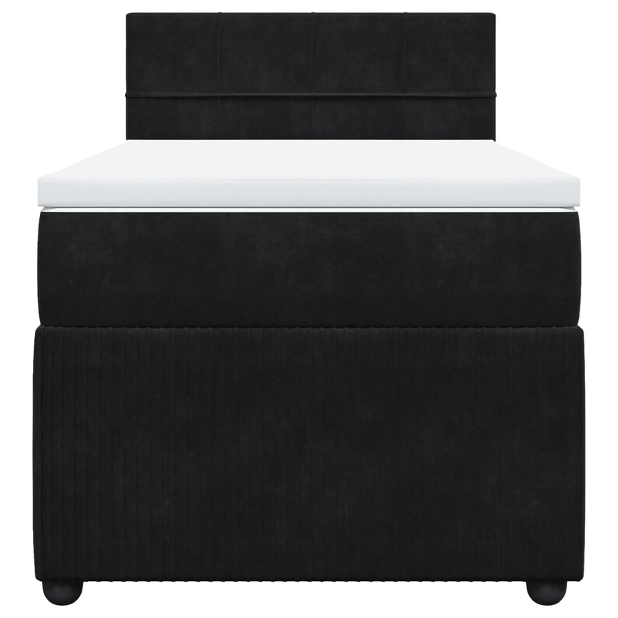 Boxspring met matras fluweel zwart 90x190 cm
