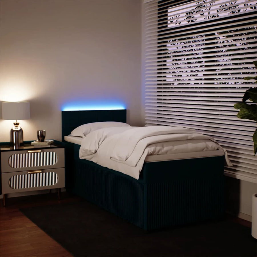 Boxspring met matras fluweel blauw 90x190 cm
