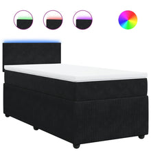 Boxspring met matras fluweel zwart 90x200 cm