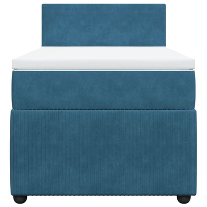 Boxspring met matras fluweel blauw 90x200 cm