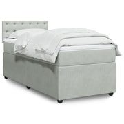 Boxspring met matras 90x200 cm lichtgrijs fluweel