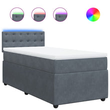 Boxspring met matras fluweel donkergrijs 90x200 cm